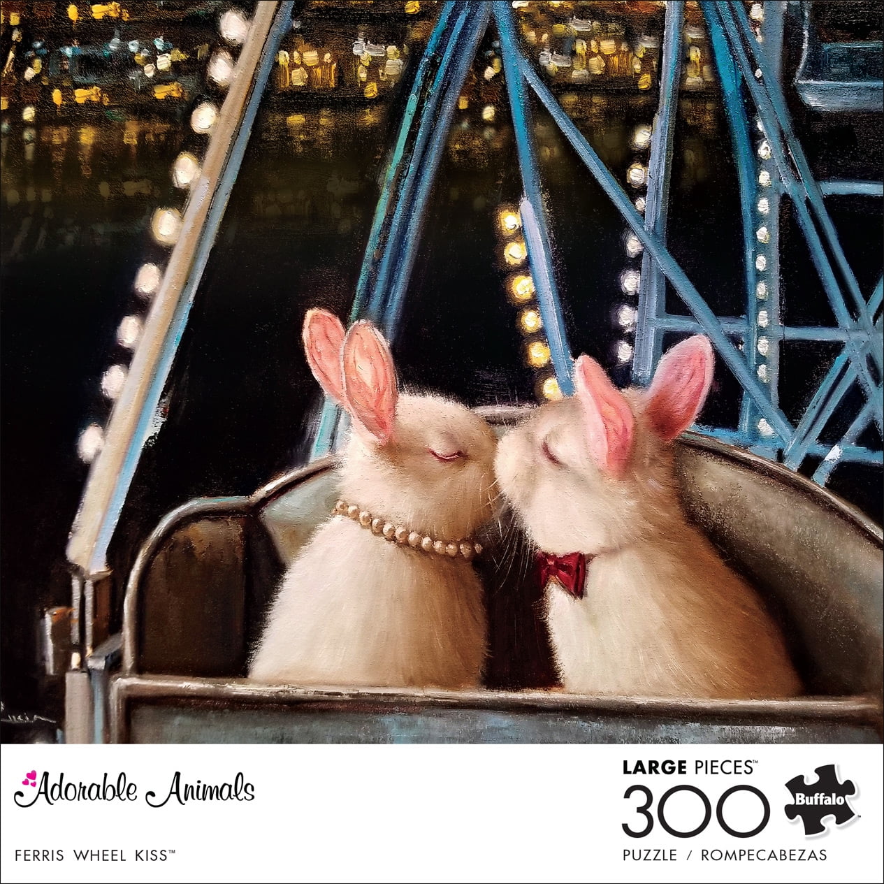 Buffalo Games Adorable Animals - Ferris Wheel Kiss - 300 Large Pieces Jigsaw Puzzle