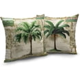 thumbnail image 2 of Tropical Palm Banana Tree Decorative Pillow Covers Hawaii Coconut Tree Throw Pillow Covers Vintage Cotton Linen Cushion Case 18x18 for Living Room Indoor Outdoor Decor 2 Pack, 2 of 4