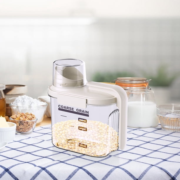 Recipiente Hermético Para Almacenar Alimentos, Tarro Transparente Para Despensa De Cocina, Organizador Sellado Para Alimentos Secos, Cereales, Pasta Y Harina, Color Beige