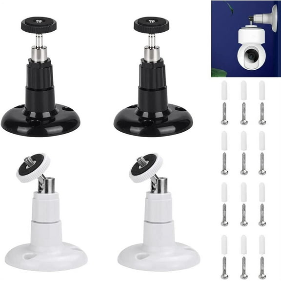 LYTIVAGEN 4 PCS Security Wall Mount Adjustable Arlo Mount Bracket Rustproof Bracket Security Wall Mount Camera Bracket Ceiling Mount with 12 Screws 12 Rubber Pellets for Arlo Pro Outdoor Indoor Camera