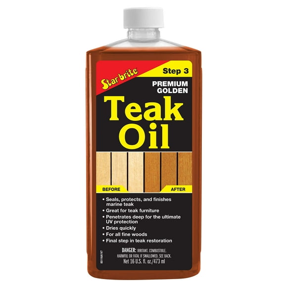Aceite de teca STAR BRITE Premium Golden 473 ml para madera de exterior