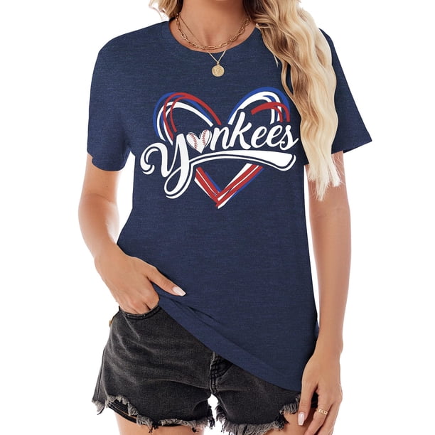 Remera Talovee Baseball Mom para Mujer Azul Oscuro Talla L