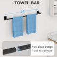 thumbnail image 3 of Matte Black Bathroom Accessories Set,  4 Pieces Bathroom Hardware Set, 24 inch Towel Bar, Towel Racks for Bathroom, Robe Towel Hooks, Toilet Paper Holder Wall Mounted, 3 of 7