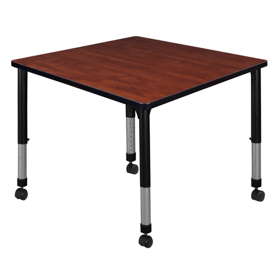 Regency Kee 36 in. Square Height Adjustable Mobile Classroom Activity Table- Cherry