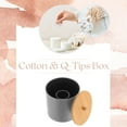 thumbnail image 6 of Gray Cotton Pad and Q-Tip Holder Padang with Bamboo Top - Organize in Style, Bathroom Vanity Organizer, 6 of 8