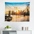 thumbnail image 1 of New York Tapestry, Manhattan Bridge Seen from Narrow Alley Island Borough Globally Influential Town NYC, Fabric Wall Hanging Decor for Bedroom Living Room Dorm, 2 Sizes, Blue Red, by Ambesonne, 1 of 1