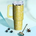 thumbnail image 6 of 40oz Lemon Tumbler with Handle and Straw, Yellow Stainless Steel Insulated Cup with Lid and Straw, Travel Coffee Mug Water Bottle, Birthday Mothers Day Gifts for Women Men, 6 of 6