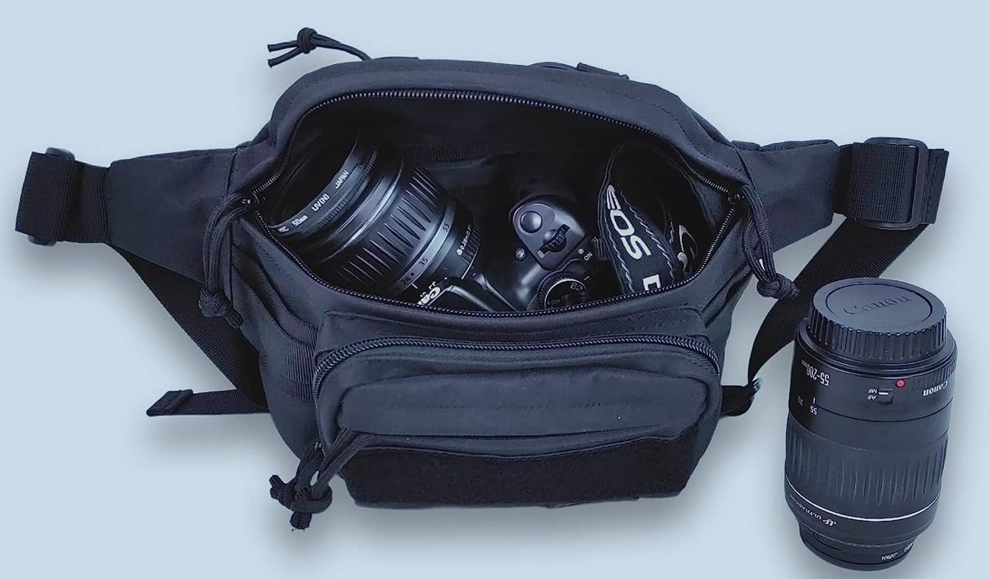 Men's Fanny Pack Waist Bag with Adjustable Strap, Multi Zipper Pockets, Hip Belt Bag