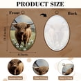 thumbnail image 3 of Canvas Wall Art Farmhouse Teal Brown Rustic Cow Dandelion Animal Highland Cow Oval Framed Canvas Prints Vintage Wall Hanging Decor for Office Kitchen Bathroom Gifts For Women 8.6"x11.4", 3 of 7