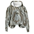 thumbnail image 3 of UPPADA Womens Funny Hoodies Ghost Face Print Graphic Hoodies Cute Funny Hooded Sweatshirt Vintage Pullover Tops Casual Long Sleeve Shirts Oversized Hooded Sweatshirt for Women Beige,S, 3 of 6