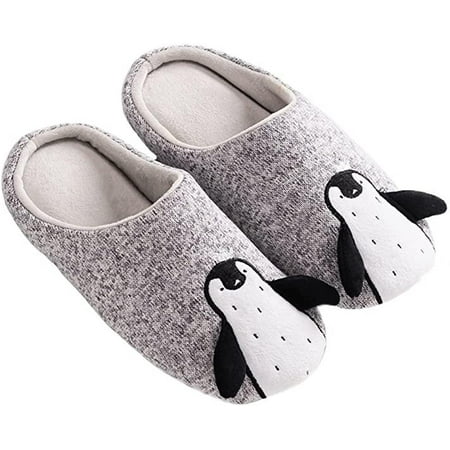 

shuwee Unisex Penguin Shoes Soft Fleece Home Slipper Warm Fluffy Indoor Outdoor Slippers for Men/Women