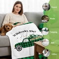 thumbnail image 6 of Throw Blanket Fleece Throw Blanket 50x60in, St. Patrick's Day Truck with Shamrock Leaf Soft Lightweight Bed Blankets Black and Green Checker Fuzzy Couch Blankets for All Season, 6 of 9