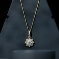 thumbnail image 6 of Certified Moissanite Halo Pendant with Beaded Details (D-VS1 Grade), 10K Yellow Gold, 6 of 8