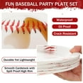 thumbnail image 2 of FULJOOY 3D Baseball Paper Plates Set AFN19 Inch Heavy Duty Baseball Party Supplies Oil Resistant Disposable Plate for Sports Themed Birthday Cake Dessert Decorations Ball Theme Set Boys and Girls, 2 of 3