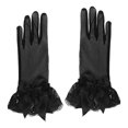 thumbnail image 5 of Abbraccia Ladies Lace Gloves Bow Decor Bridal Gloves Durable Full Finger Gloves Multifunction Costumes Gloves for Wedding Festive Opera Black, 5 of 10