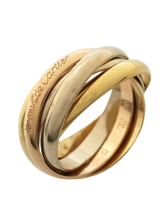 Pre-Owned Cartier Trinity Ring, 5-band, 18K Yellow Gold (KYG), White (18KWG), Pink (18KPG),...