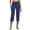 Navy Blue, variant on Womens Yoga Capri Pants High Waist Capri Leggings with Pockets Wide Leg Crop Exercise Workout Summer Pants Black L