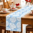 thumbnail image 5 of Table Runners 90 Inches Long Dress Scarves, Tropical Leaves Farmhouse Coffee/Dining/Kitchen Table Decor Table Runner for Living Room, Summer Natural Botanical Monstera Leaf Blue 13x90 Inch, 5 of 9