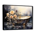 thumbnail image 2 of Designart "Gold Made Bathtub VI" Bath & Laundry Floater Framed Wall Decor, 2 of 7
