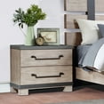 thumbnail image 6 of Arbela Wood Slatted Panel Bed with Dresser, Mirror, Two Nightstands, Chest, Queen, Weathered Oak Finish, 6 of 15