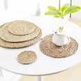 thumbnail image 4 of Round Woven Rattan Placemats,Natural Hand-Woven Water Hyacinth Placemats,Farmhouse Weave Place Mats,Rustic Braided Wicker Table Mats Harlik, 4 of 4