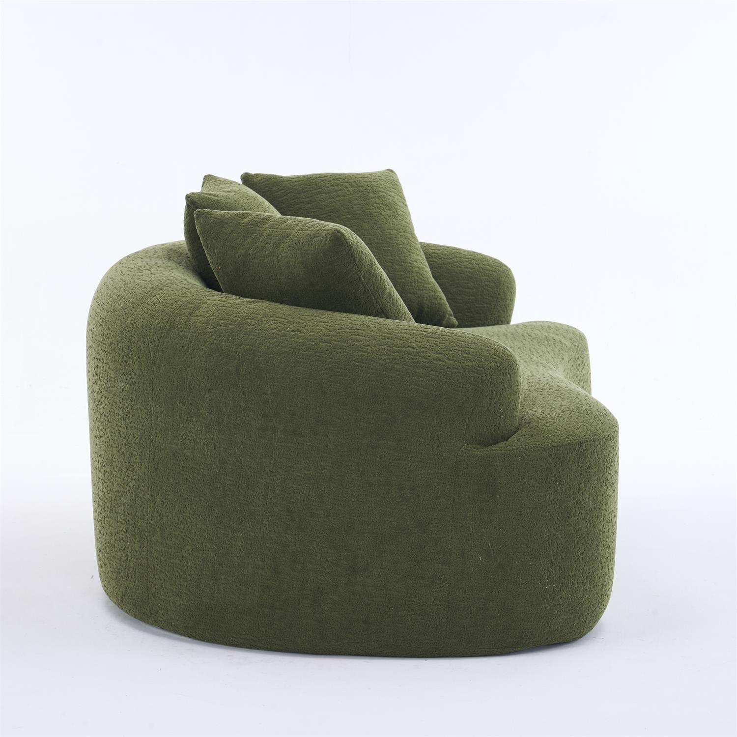 Demi Bonn 65" Compact Curved Loveseat Sofa with Chenille Fabric, Full Compression Sponge for Small Spaces, Supports up to 300 lbs, No Assembly Needed, Green