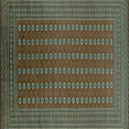 thumbnail image 1 of Ahgly Company Indoor Square Oriental Turquoise Blue Industrial Area Rugs, 6' Square, 1 of 4