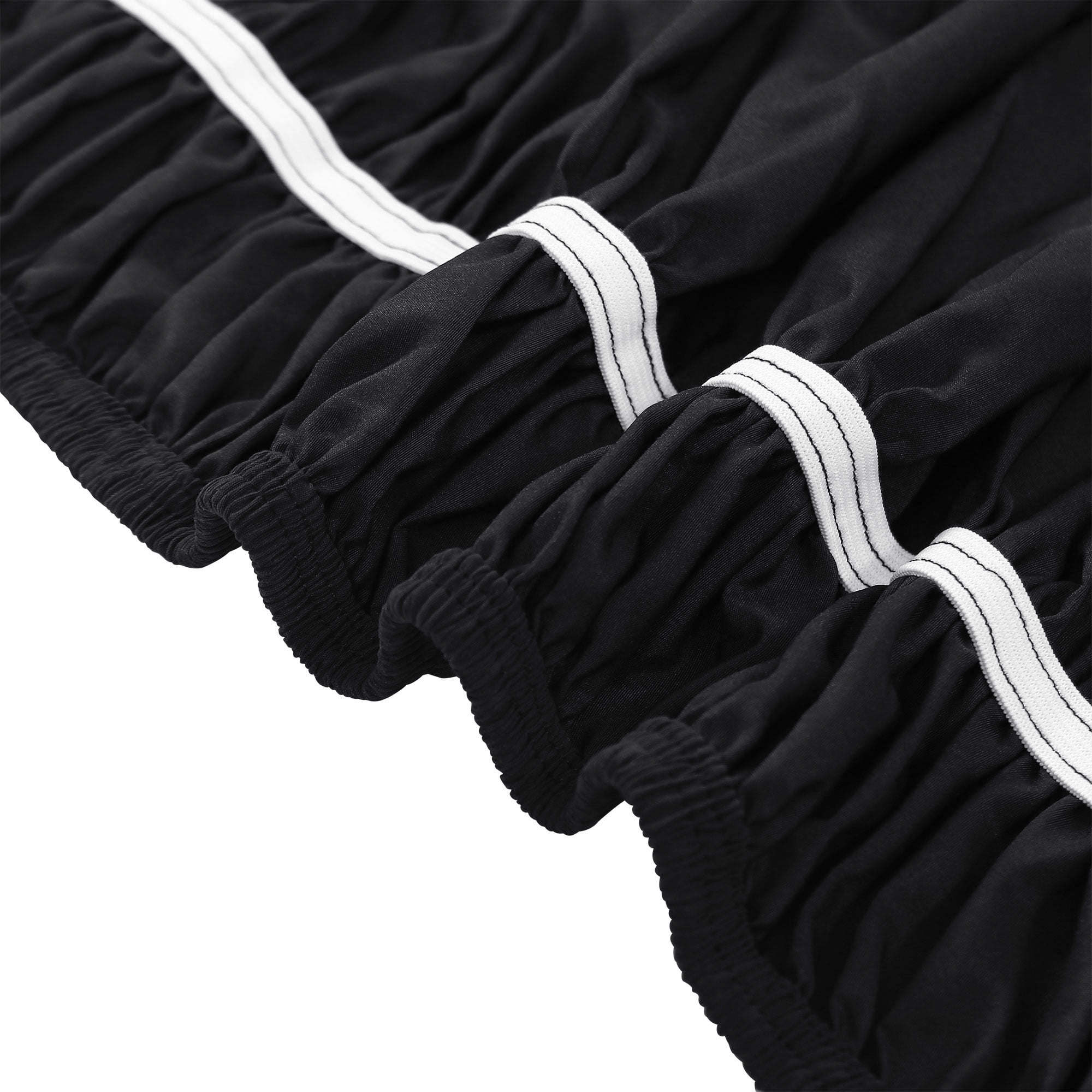 REGALWOVEN Bed Skirt Polyester Elastic Wrap Around Dust Ruffle, Queen Black