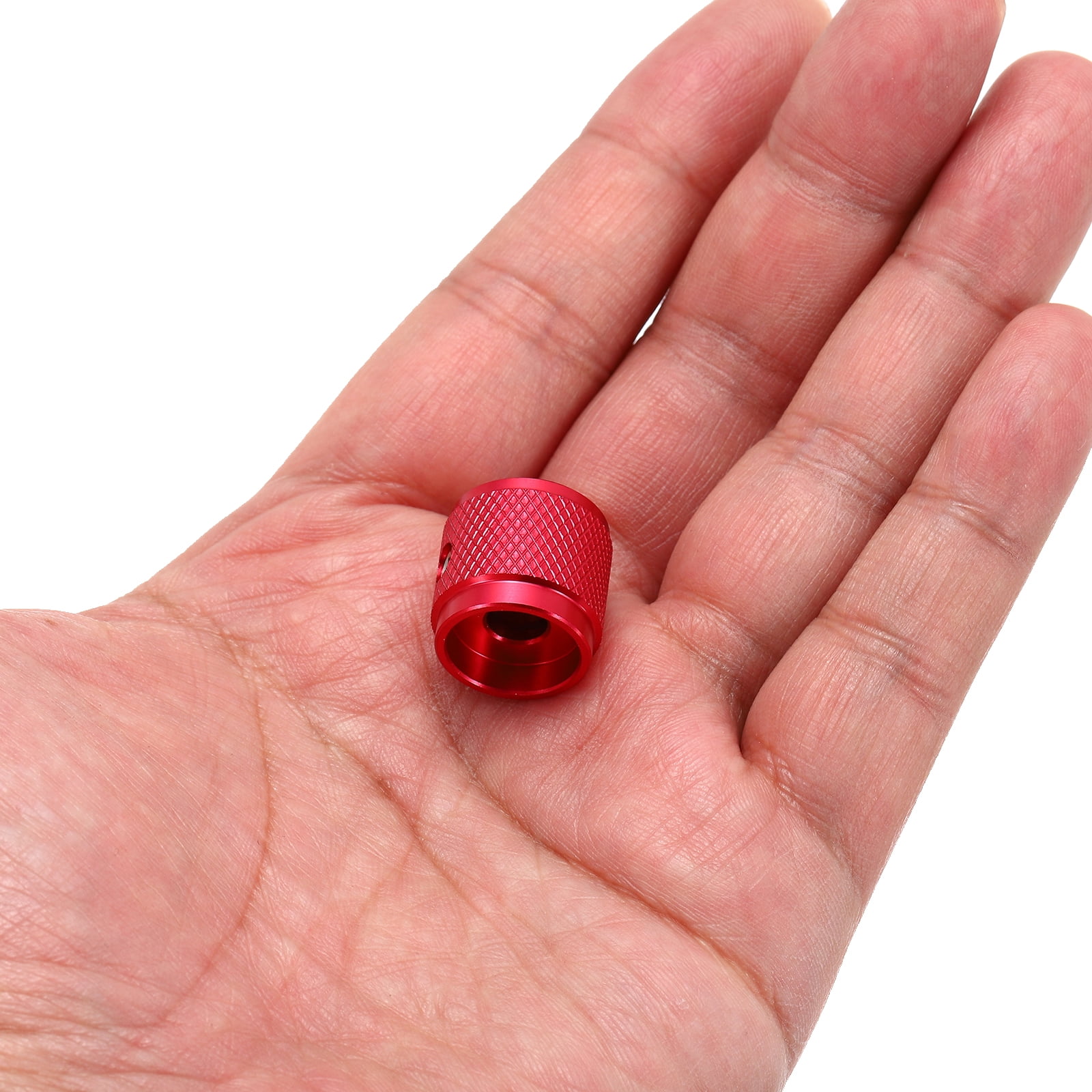 Uxcell 6 Pcs Aluminium Potentiometer Knobs, 1/4" (6mm) Universal Volume Tone Control Knobs with Arrow Indicator for Guitar, 5/8" Red