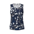 thumbnail image 2 of Rocae Cherry Blossoms on Navy Background for Women's Workout Tank Top Lightweight Sleeveless Fit Tops- Moisture-Wicking, BreathableSmall, 2 of 9