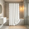 thumbnail image 6 of Eolstice Shower Curtain, 70.86x70.86 Inch Waterproof Cloth Curtain, Large Area Easy Clean Shade, Soft Foldable Hanging for Bathroom, Hotel and Home Decor,White, 6 of 6