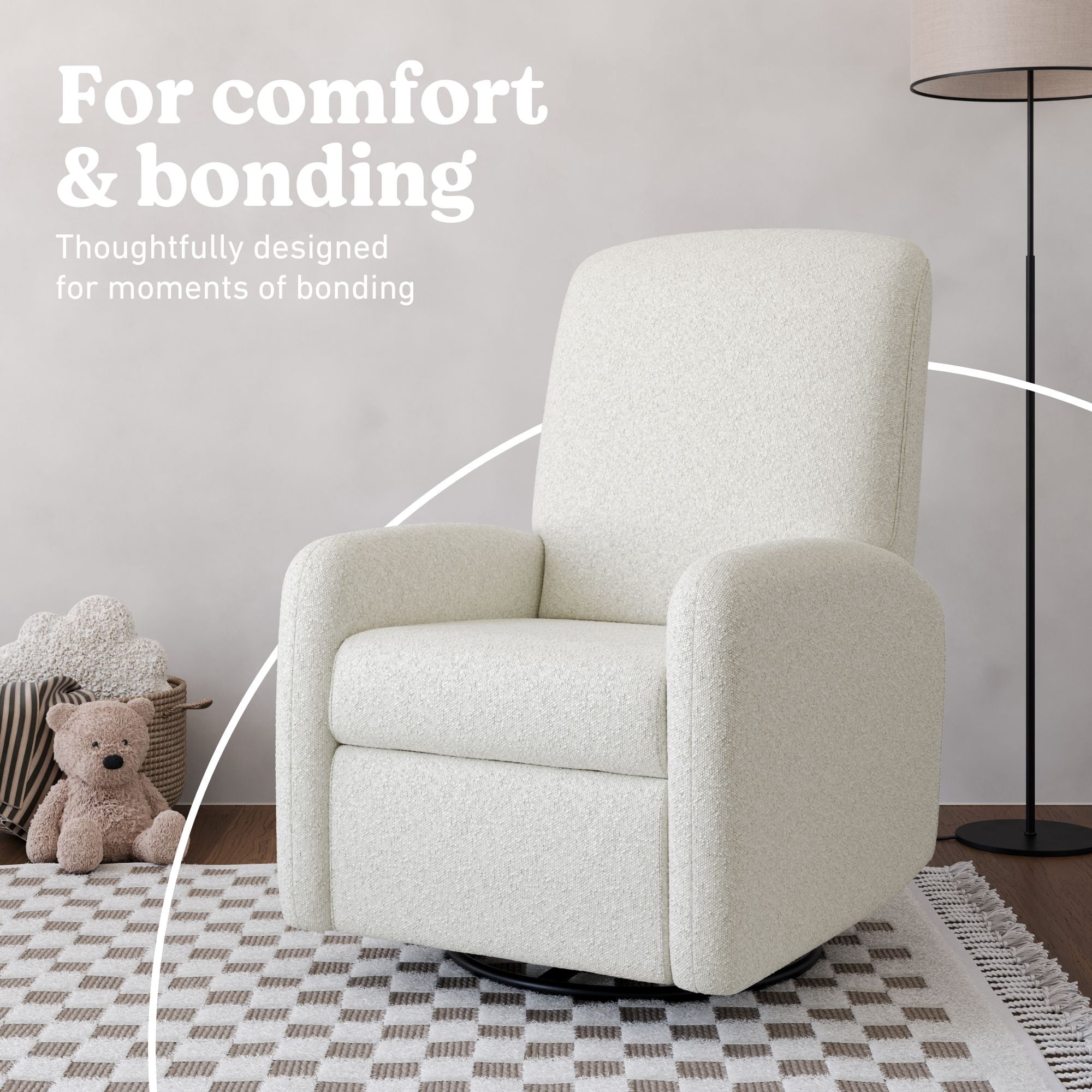 Graco Bellwood Power Recliner Swivel Glider, Ivory Boucle