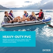 Intex Excursion 5 Inflatable Boat Set w/Transom Mount Trolling Motor