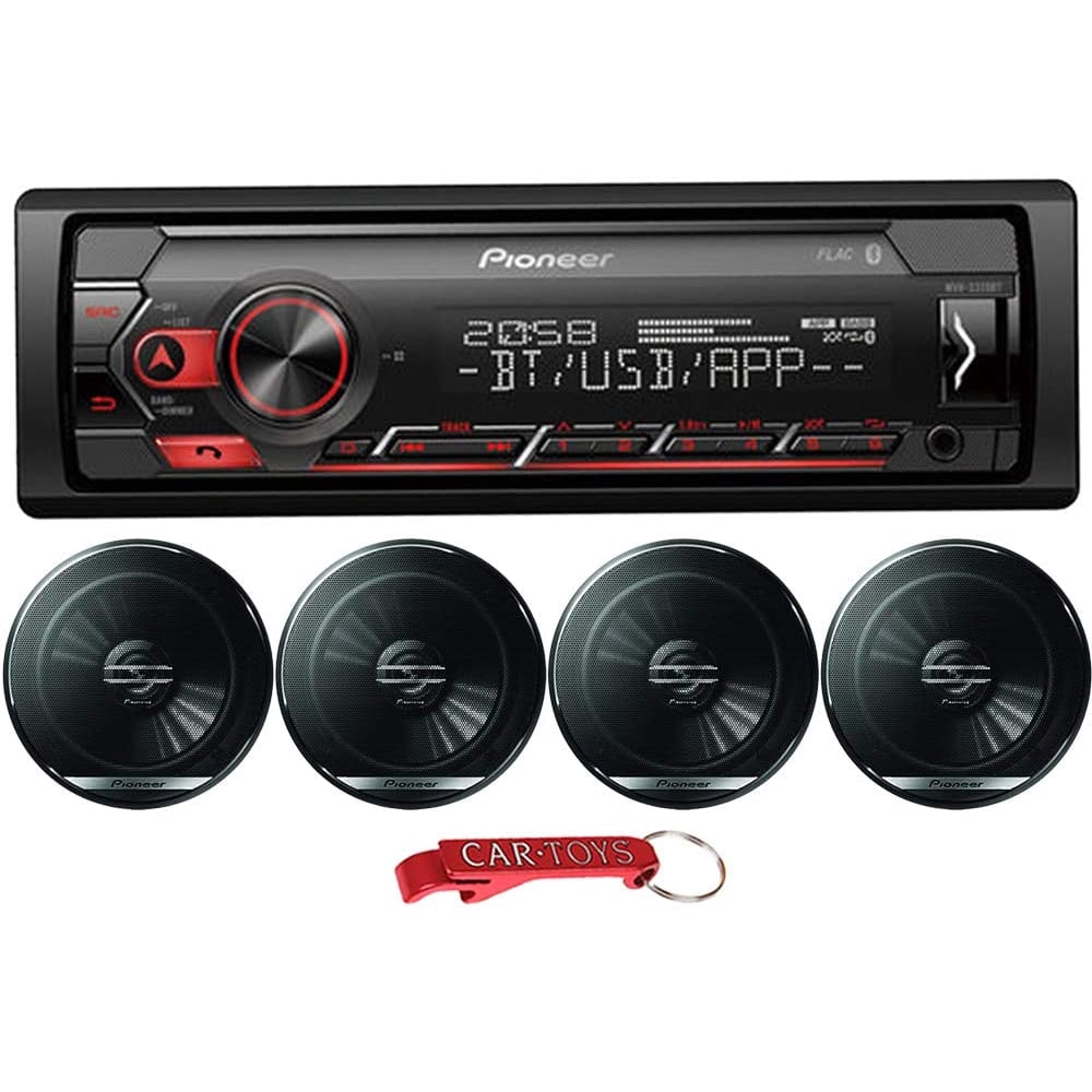 Pioneer MVHS320BT 1Din inDash Car Stereo Music Lover's Bundle with