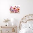 thumbnail image 4 of Colorful Floral Wall Art for Living Room,Pink Watercolor Flower Plant on Farmhouse Wood Canvas Wall Art Country Wildflower Framed Wall Art for Bedroom Bathroom Home Wall Decor,12L X 16W inches, 4 of 6