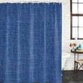 thumbnail image 2 of Navy Blue Shower Curtain, Waterproof Shower Curtains for Bathroom, Vintage Country Monochrome Farmhouse Washable Fabric Bathtub Curtain Set Bath Decor with 12 Hooks 48"x72", 2 of 8