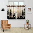 thumbnail image 2 of Kitchen Curtains Forest Sunset - Country Rustic Farmhouse Short Cafe Curtains Decor for Bathroom Tier Curtains Over Sink Retro Tree Bear Deer Rod Pocket Window Drapes 24 Inch Length 2 Panels, 2 of 5