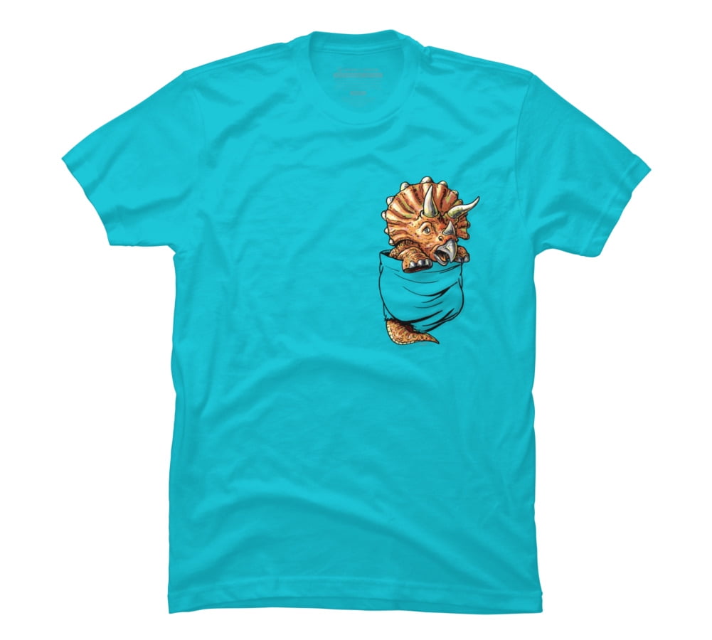 Triceratops Dinosaur Pocket Tee Mens 