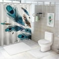 thumbnail image 7 of Pratyus Feathers Flying Abstract Printed Shower Curtain Set with Hooks, Chic Modern Bathroom Decor, 100% Polyester Fiber, Various Sizes 69x72, 7 of 7