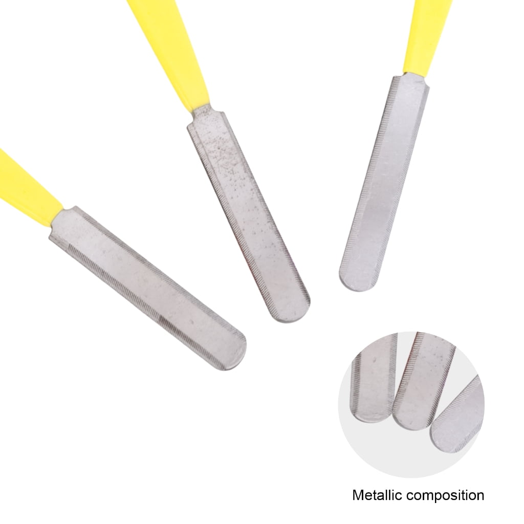 BQBQERT 3Pcs Double Edges Nut Slotting Files Guitar Nut File Set Grinding Maintenance File 3 Different Size Gear for Guitar Bass