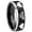 Black 2 Tone Beveled Edge, variant on Zelda Heart Triforce Dome Brushed Finish Blue Tungsten Ring 10MM