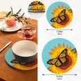 thumbnail image 3 of SKYSONIC Butterfly Sunflower Cartoon Pot Holders Trivets, 2 Pcs Heat Resistant Trivets,Summer Cotton Thread Weave Mats for Hot Pads Pans Pot Bowl Teapot for Kitchen Decor, 3 of 7