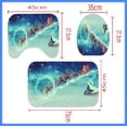 thumbnail image 4 of FMSHPON Scarf Snowmen Giving Gifts 4 Piece Bathroom Set Shower Curtain Bath Rug Contour Mat and Toilet Lid Cover, 4 of 8