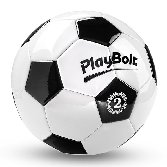 PlayBolt Youth Soccer Ball Size 2 – 1 Pack PVC Soccer Ball with Hand Pump for Toddlers & Kids – Indoor & Outdoor Training & Play