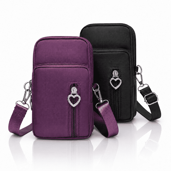 Small Crossbody Cell Phone Pouch Purse, Travel Pouch Shoulder Bag for Women 2PCS