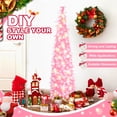 thumbnail image 6 of Ayieyill 5FT Pop up Christmas Tree with Lights, Pink Tinsel Christmas Tree with Snowflake Ornaments for Holiday Christmas Decorations, Collapsible Christmas Tree (Pink), 6 of 7