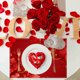 thumbnail image 4 of Mantel individual de lino con estampado de San Valentín, para mesa de restaurante, aislante, estilo occidental, para cenas a la luz de las velas, 45,7 x 30,5 cm, 4 of 6