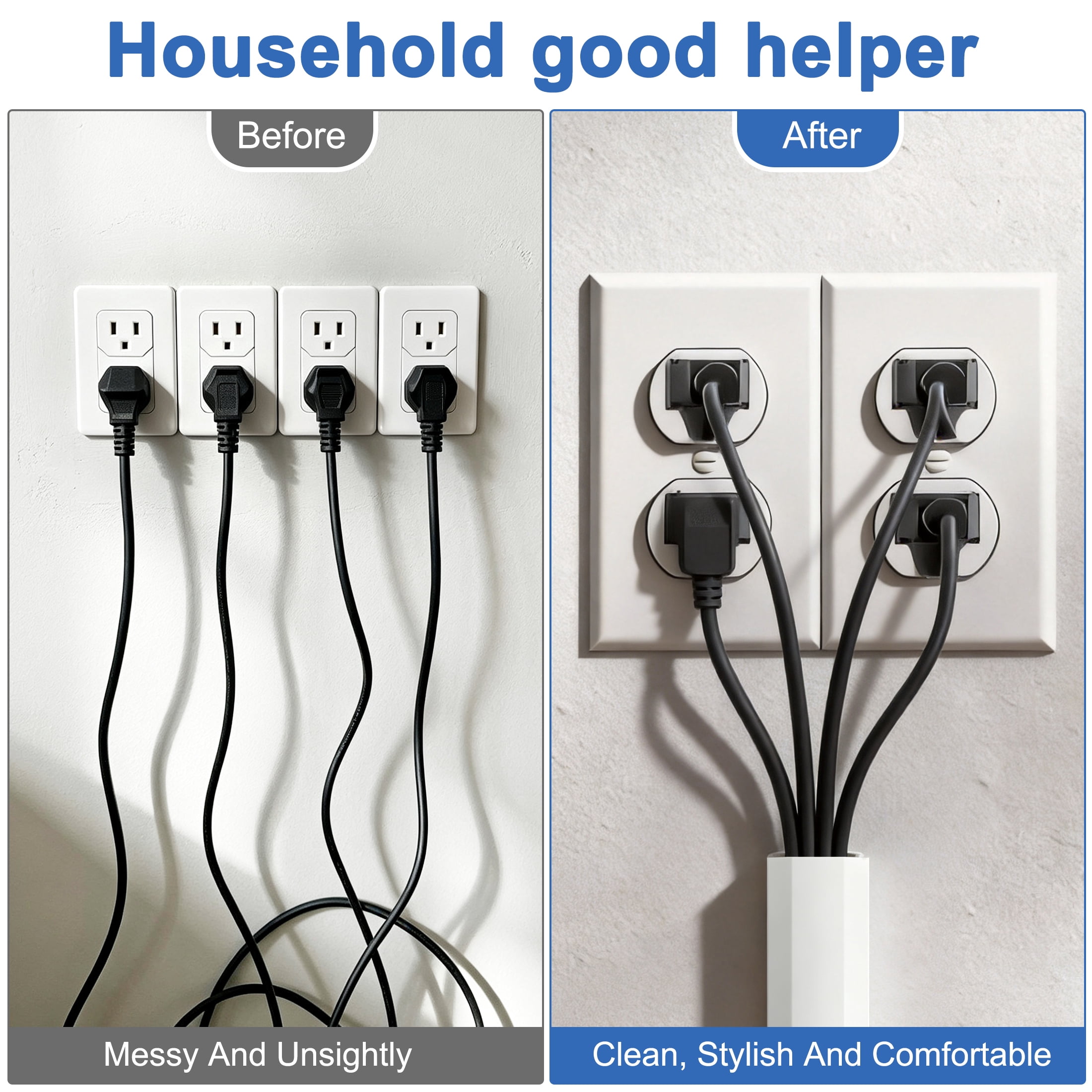 157 Inch Cable Concealer Wall Cord Cover Kit, PVC Wire Hider for Wall, Self‑Adhesive Cable Raceway, Cord Management System to Hide TV Wires, Cables Organizer for Home Office
