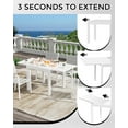 thumbnail image 5 of Extendable Outdoor Dining Table Set for 4 to 6 People, Expandable Patio Table, Ideal for Porch Deck Garden, White Finish, 5 of 7