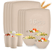 thumbnail image 1 of Cuadrada Vajilla Juego Cocina Paja Trigo Plato Tazas Kit Xtellar beige, 1 of 3